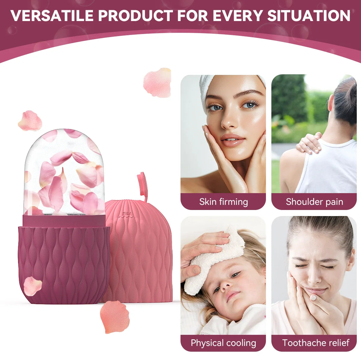 Cooling Facial Ice Roller – Reusable Silicone Mold for Radiant Skin