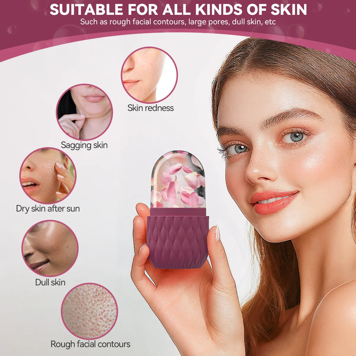 Cooling Facial Ice Roller – Reusable Silicone Mold for Radiant Skin